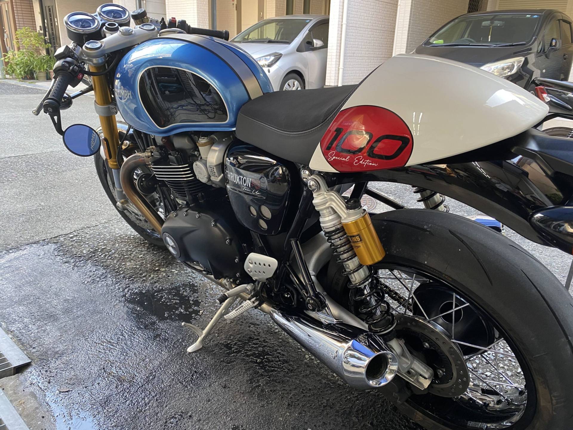 バイク洗車+簡易ガラスコーティング